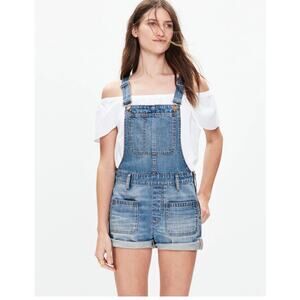 Madewell Adirondack Short Overalls in Isley Wash Size XS